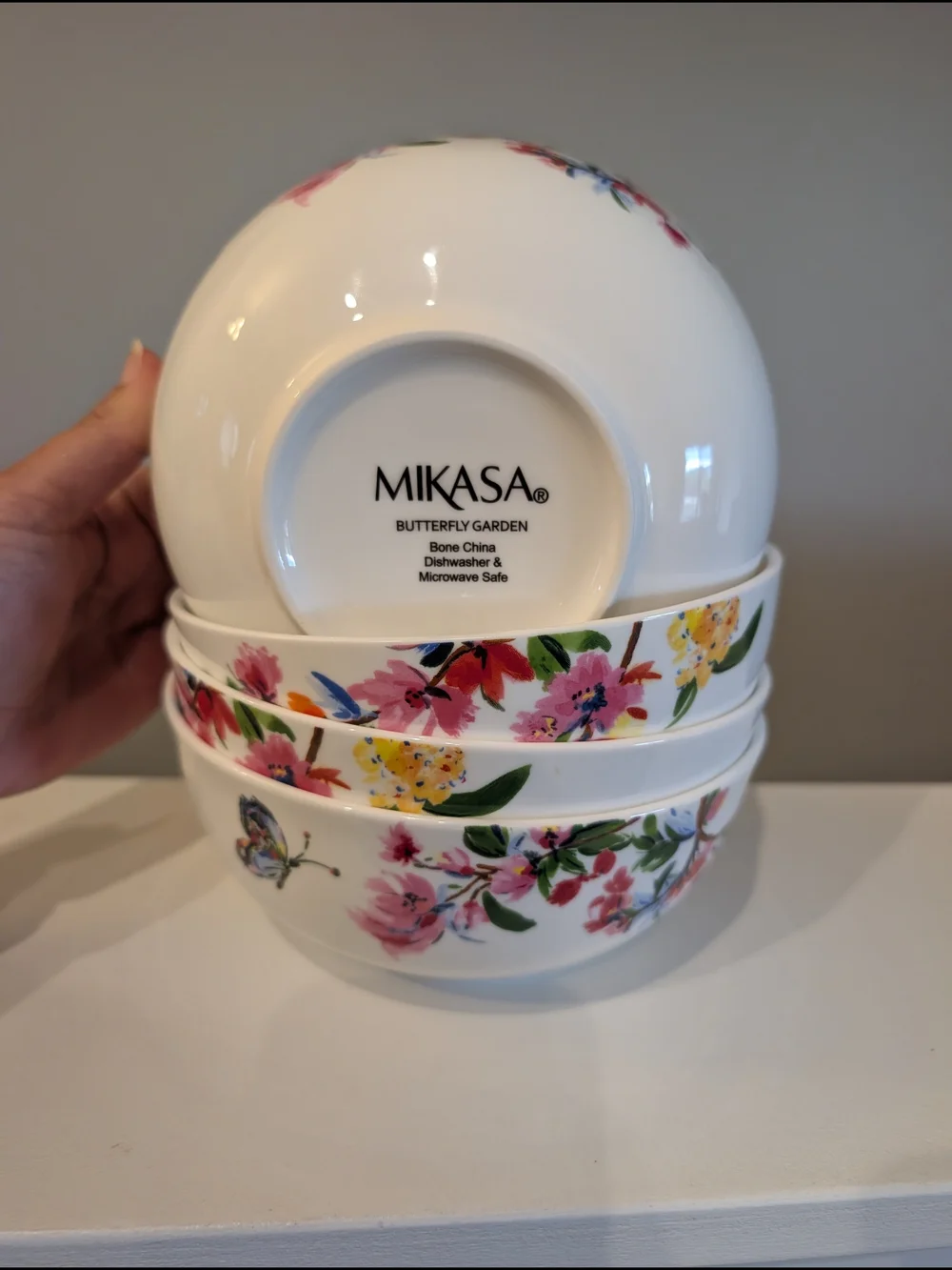 Mikasa Butterfly Garden White Floral Bowls - Set of 4
